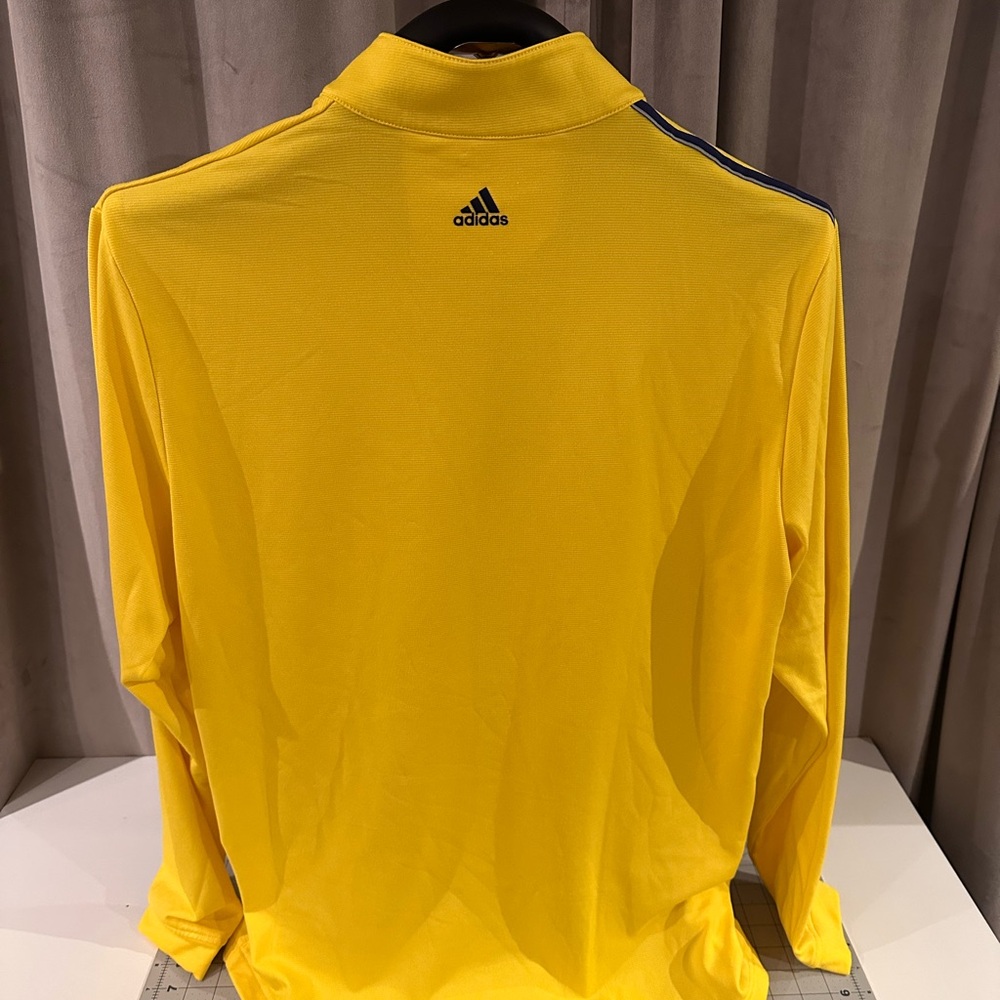 Adidas Yellow and Blue Quarter-Zip Top - Picture 2 of 9